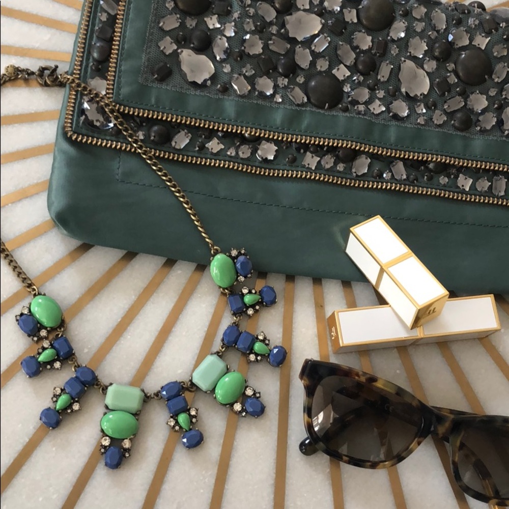 JCREW Blue and Green Statement Necklace